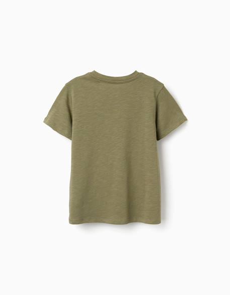 T-shirt en coton avec imprimé work of art Orange+Vert foncé 5 - vertbaudet enfant 