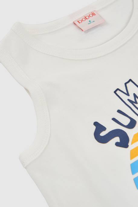 Débardeur garçon coton Blanc 3 - vertbaudet enfant 