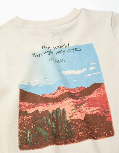 T-shirt en coton à manches longues lanzarote Beige clair 4 - vertbaudet enfant 
