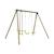 Portique naroit en bois avec 1 face à face et 2 balançoires - pin autoclave Vert 1 - vertbaudet enfant 
