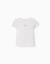 T-shirt côtelé à fleur brodée Beige clair+Jaune foncé 1 - vertbaudet enfant 