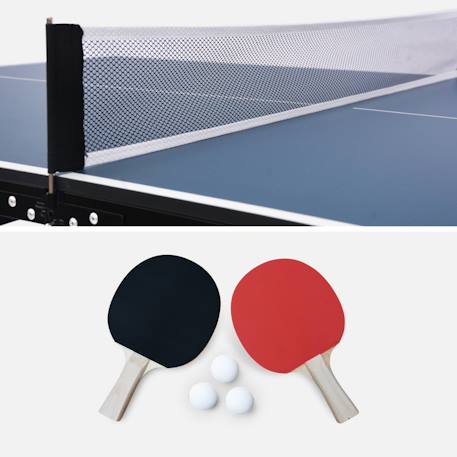 Table de ping pong d'intérieur médium avec 2 raquettes et 3 balles Bleu+Noir 6 - vertbaudet enfant 