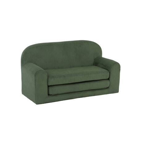 Canapé lit enfant en velours côtelé dépliable, l 90 x p 43 x h 51,5 cm Crème+Kaki 8 - vertbaudet enfant 