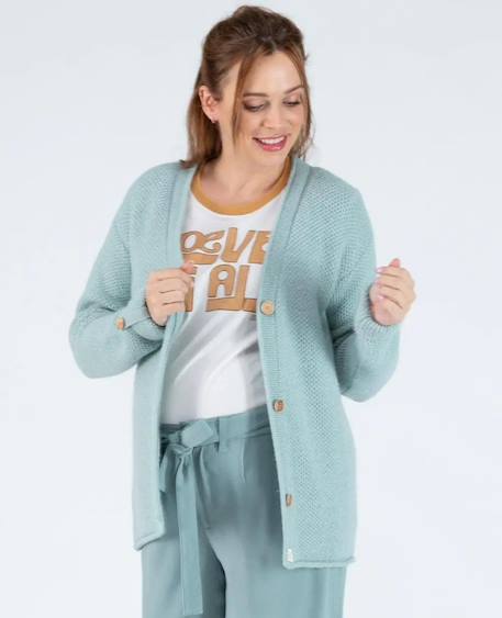Cardigan de grossesse en maille abelha Gris perle+Noir+Sauge 11 - vertbaudet enfant 