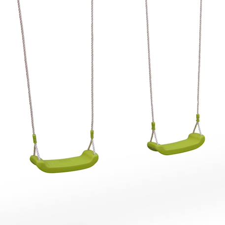 Portique mistral en bois avec 2 balançoires et échelle en corde en pin autoclave Vert 2 - vertbaudet enfant 