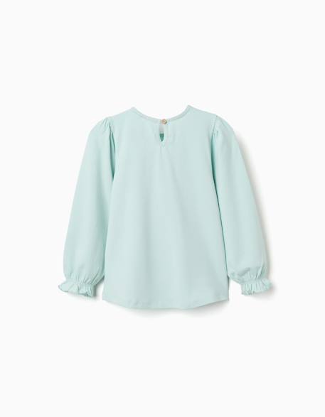 T-shirt en coton à manches longues avec poche Bleu clair 2 - vertbaudet enfant 