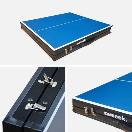 Mini table de ping pong pliable 150x75cm indoor, avec 2 raquettes et 3 balles Bleu 6 - vertbaudet enfant 