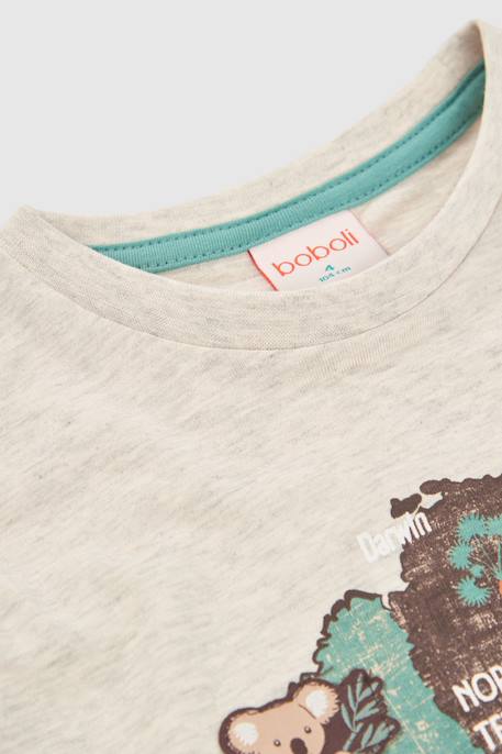 T-shirt garçon coton manches longues Marron 3 - vertbaudet enfant 