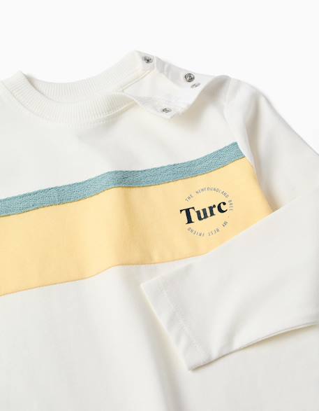 T-shirt en coton à manches longues et imprimé Blanc 3 - vertbaudet enfant 