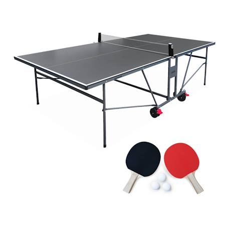 Table de ping pong indoor, avec 4 raquettes et 6 balles, pour utilisation intérieure, sport tennis de table Gris 1 - vertbaudet enfant 
