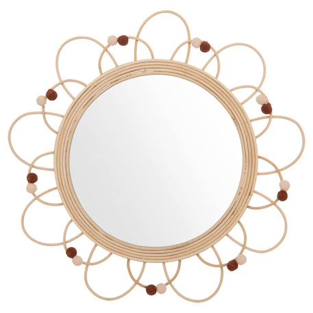 Miroir rond en rotin - elma Beige 1 - vertbaudet enfant 