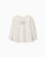 T-shirt en coton avec imprimé floral en relief Blanc 1 - vertbaudet enfant 