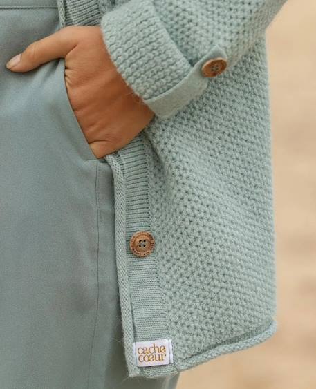 Cardigan de grossesse en maille abelha Gris perle+Noir+Sauge 16 - vertbaudet enfant 