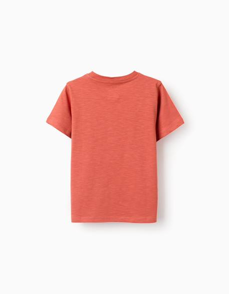 T-shirt en coton avec imprimé work of art Orange+Vert foncé 2 - vertbaudet enfant 