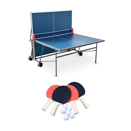 Table de ping pong indoor, avec 4 raquettes et 6 balles, pour utilisation intérieure, sport tennis de table Bleu 1 - vertbaudet enfant 