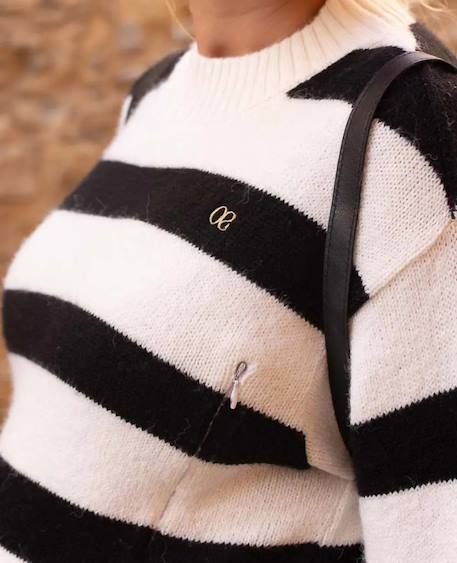 Robe pull de grossesse et d'allaitement normandie Ivoire+Noir / blanc 9 - vertbaudet enfant 