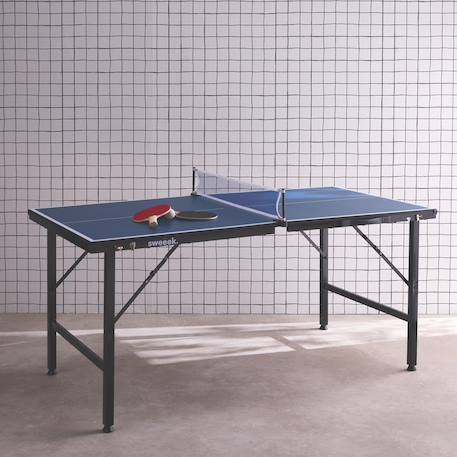 Mini table de ping pong pliable 150x75cm indoor, avec 2 raquettes et 3 balles Bleu 1 - vertbaudet enfant 