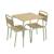 Table de jardin enfant acier et décor bois + 2 assises - suzie Beige+Vert de gris 6 - vertbaudet enfant 