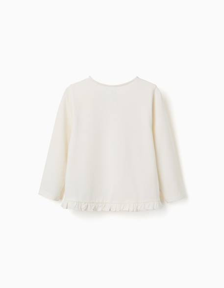 T-shirt en coton avec imprimé floral en relief Blanc 2 - vertbaudet enfant 