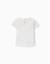 T-shirt côtelé à fleur brodée Beige clair+Jaune foncé 2 - vertbaudet enfant 