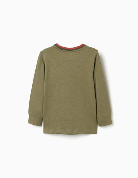 T-shirt en coton à manches longues et broderie cactus garden Vert foncé 2 - vertbaudet enfant 