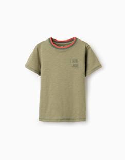 Garçon-T-shirt, polo, sous-pull-T-shirt-T-shirt en coton avec broderie cactus garden