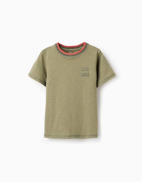 Garçon-T-shirt en coton avec broderie cactus garden