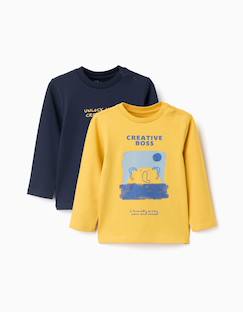 -Lot de 2 t-shirts à manches longues avec imprimés