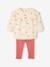 Ensemble bébé fille sweat à volant + legging écru+rose 2 - vertbaudet enfant 
