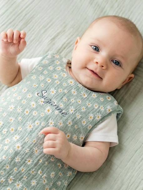 Gigoteuse été personnalisable MARGUERITE en gaze de coton bleu imprimé 1 - vertbaudet enfant 