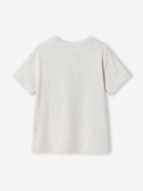 T-shirt manches courtes garçon blanc chiné+lichen 2 - vertbaudet enfant 
