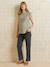 T-shirt grossesse sans manches coton bio beige+kaki 7 - vertbaudet enfant 