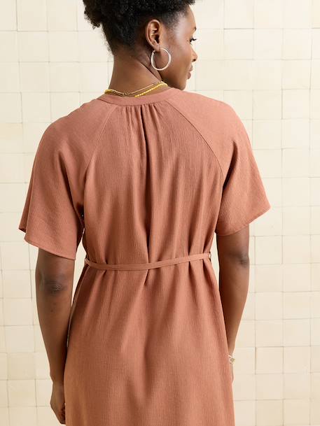 Robe grossesse allaitement fluide terracotta 4 - vertbaudet enfant 