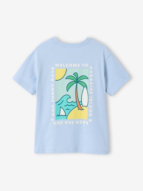 T-shirt garçon motifs devant et dos anthracite+blanc+bleu ciel+bleu océan 16 - vertbaudet enfant 