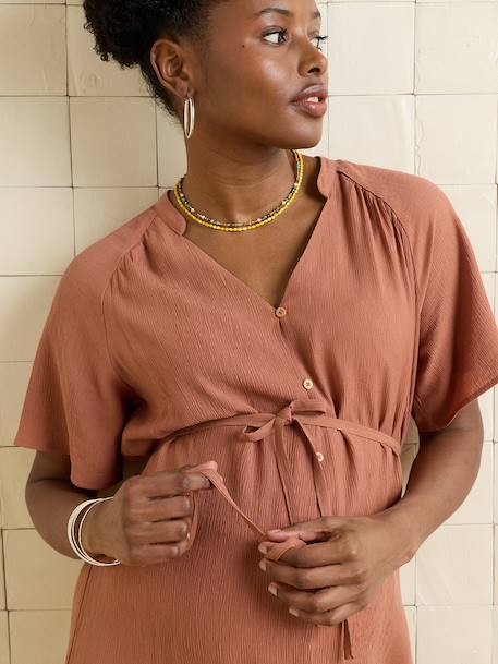 Robe grossesse allaitement fluide terracotta 8 - vertbaudet enfant 
