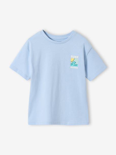 T-shirt garçon motifs devant et dos anthracite+blanc+bleu ciel+bleu océan 19 - vertbaudet enfant 