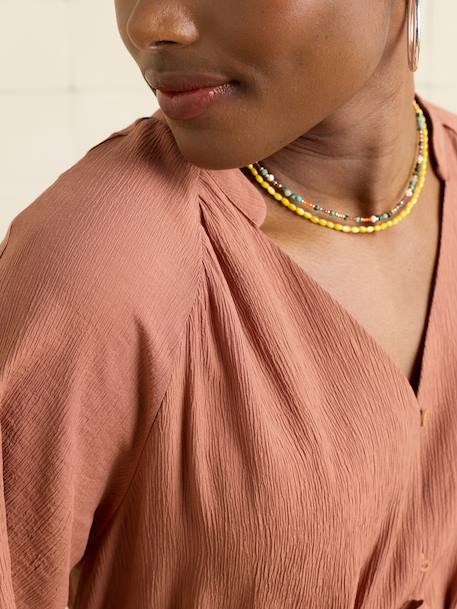 Robe grossesse allaitement fluide terracotta 6 - vertbaudet enfant 
