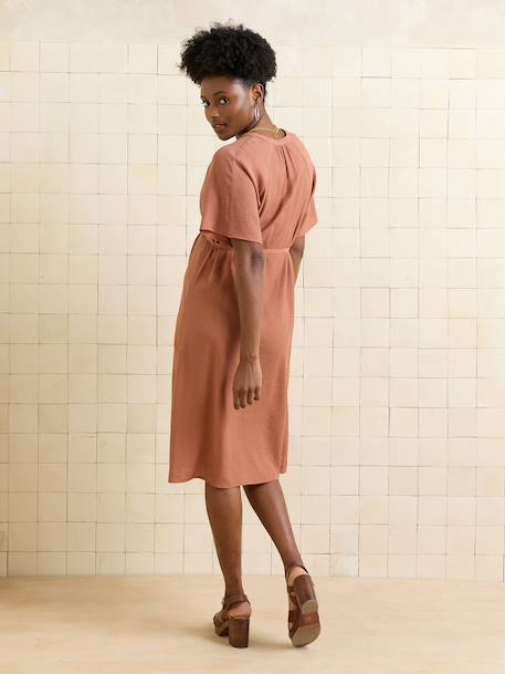 Robe grossesse allaitement fluide terracotta 3 - vertbaudet enfant 