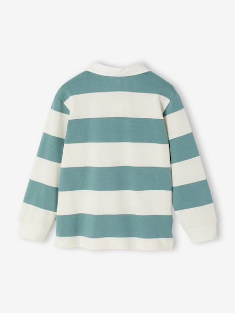 Polo rayé garçon gris chiné+marine+vert+vert d'eau 12 - vertbaudet enfant 