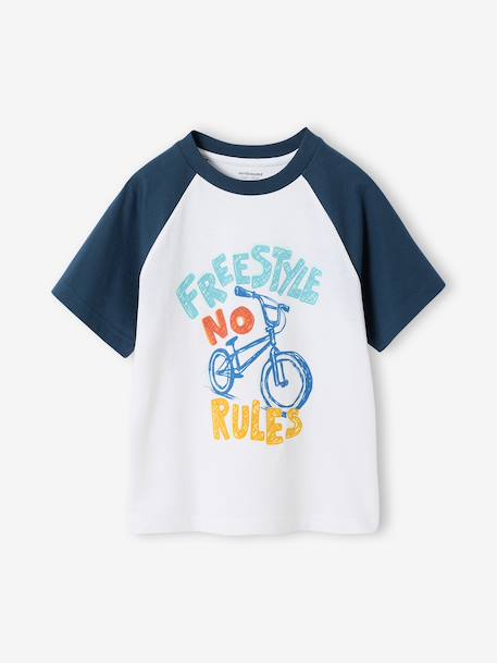 T-shirt manches courtes garçon bleu océan+vert émeraude 2 - vertbaudet enfant 