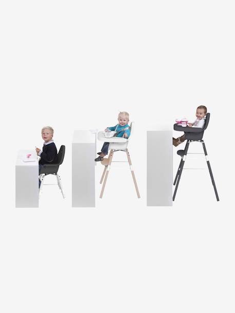Chaise haute Evolu 2 + arceau naturel blanc 2 - vertbaudet enfant 