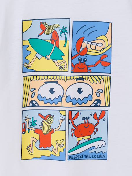 T-shirt garçon motifs devant et dos anthracite+blanc+bleu ciel+bleu océan 12 - vertbaudet enfant 
