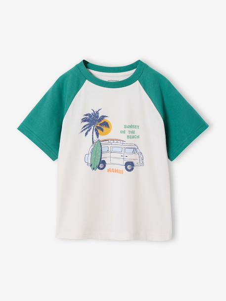 T-shirt manches courtes garçon bleu océan+vert émeraude 6 - vertbaudet enfant 