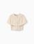 Cardigan en maille à manches cape et lurex Beige clair 1 - vertbaudet enfant 
