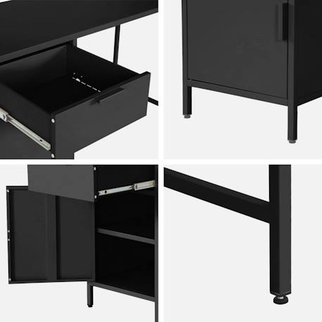 Bureau enfant acier laminé 1 tiroir Bleu+Noir 12 - vertbaudet enfant 