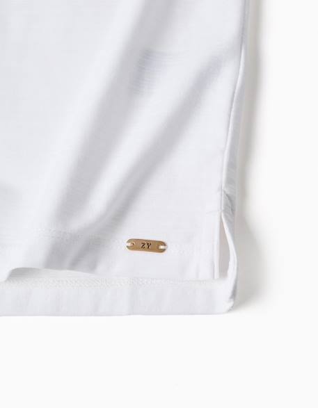 Polo en coton à jacquard Blanc+Vert foncé 4 - vertbaudet enfant 