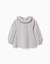 Blouse en coton à rayures et col volanté b&s Blanc 1 - vertbaudet enfant 