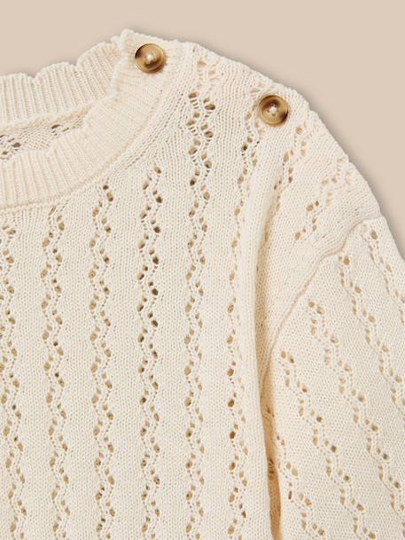 Pull en crochet fille - collection junior Ecru 2 - vertbaudet enfant 