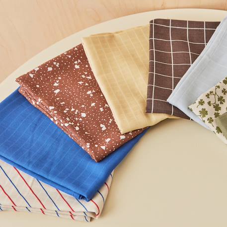 Tissu de cuisine en coton organique Bleu et blanc+Jaune 4 - vertbaudet enfant 