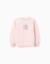 Sweat en coton peigné à imprimés stitch et angel Rose clair 1 - vertbaudet enfant 